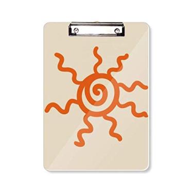 Imagem de Pintura à mão laranja Sunshine Sun Clipboard pasta, bloco de escrita placa de apoio A4