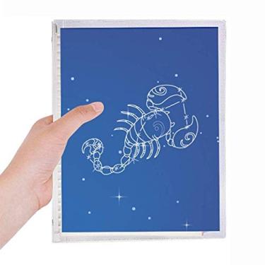 Imagem de Caderno com padrão de constelação de escorpião do universo estrelar, diário recarregável, papelaria