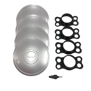 Imagem de Jogo de Calotas de Centro Miollo para Lada Laika Aro 13 1990/1995 Estilo Tradicional Prata