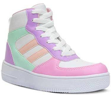 Imagem de Tênis Cano Alto Feminino Moda Infantil Nº 28 Ao 35 Botinha Menina 11.87j (Colorido, BR, Criança de 9 a 12 anos, Numérico, 35)