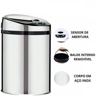Imagem de Lixeira Automática Inox 12 Lts Premium Sensor Banheiro Kzi