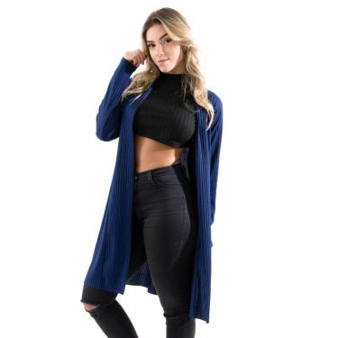 Imagem de Cardigan Kimono Canelado Longo-Feminino