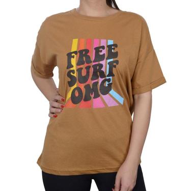 Imagem de Camiseta Feminina Freesurf MC Estampada Left Caramelo - 1204-Masculino