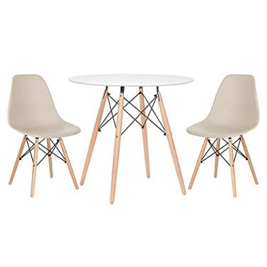 Imagem de Kit - Mesa redonda Eames 80 cm + 2 cadeiras Eiffel Dsw
