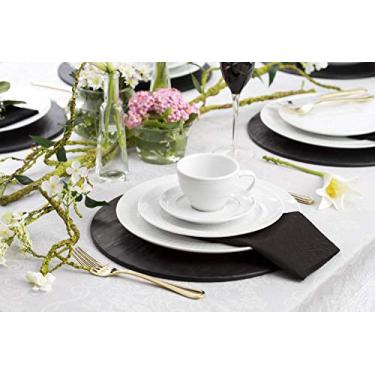 Imagem de Germer, Jogo de jantar completo em porcelana, Modelo Versa, Palace, 42 peças, Branco com detalhes em branco