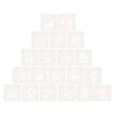 Imagem de EXCEART 20 Unidades Modelo De Natal Estêncil De Floco De Neve De Natal Estênceis De Arte De Bolo De Natal Pintura à Mão O Animal De Estimação Árvore De Natal Ferramentas De Desenho Filho