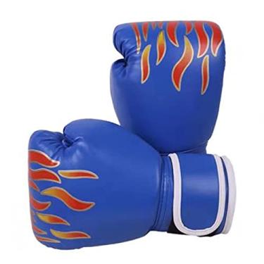 Imagem de Newmind Luvas de boxe para adultos e crianças, luvas de treinamento de kickboxing, luvas pesadas, luvas de saco de pancada para boxe, kickboxing, Muay Thai, MMA, azul, criança