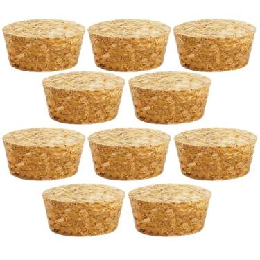Imagem de 10 peças de plugues de cortiça cônicos rolhas de vinho de madeira rolhas de vedação reutilizáveis para barra de garrafa artesanato DIY acessórios de cozinha (42 x 37 x 25 mm)