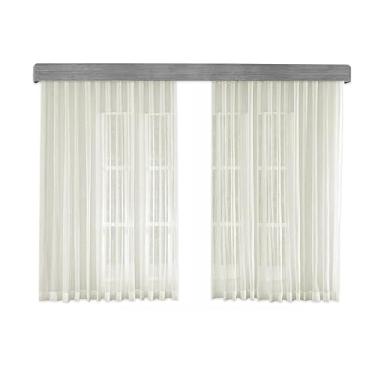 Imagem de Cortina Gaze de Linho Voil Flame 6,00m x 2,80m para Trilho Suíço (Palha)