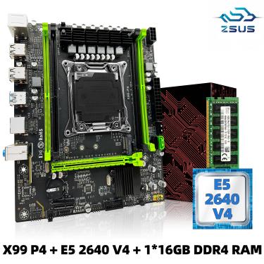 Imagem de ZSUS-X99 P4 Motherboard Set Kit  Intel LGA2011-3  Xeon E5 2640 V4 CPU  DDR4  16GB  1x16GB  Memória