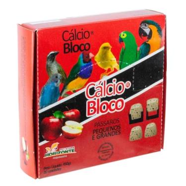 Imagem de Cálcio Bloco Sabor Maçã Bica Pedra Grit Mineral Afia Bico Desgasta Lixa Unha Pássaros Caixa com 20 Pedrinhas + Suporte Gaiola Trinca Ferro Coleiro Pintassilgo