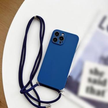 Imagem de Capa de telefone de silicone com cordão de colar crossbody para Xiaomi para Redmi Note 12 12S 7 8 8T 9 9S 9T 10 10S 10T Pro Max Capa macia, azul, para Note 9 Pro Max