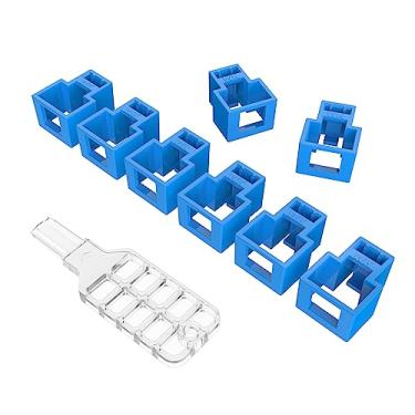 Imagem de WXZRLIU 20 peças de bloqueio de cabo de rede RJ45 com 1 chave, azul, mecanismo de bloqueio à prova de adulteração, instalação sem ferramentas, compatível com roteadores, interruptores e modems