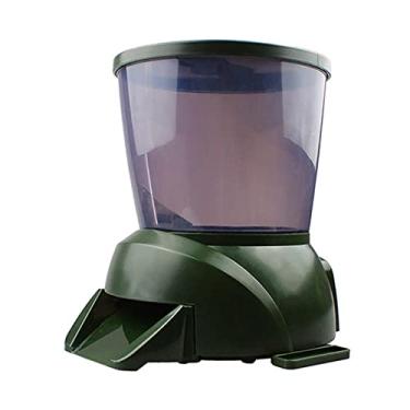 Imagem de Alimentador automático de peixe de 4,5 L, alimentador de peixes de lago, dispensador de comida para peixes ao ar livre, grande temporizador à prova de umidade, dispensador de alimentos (verde)