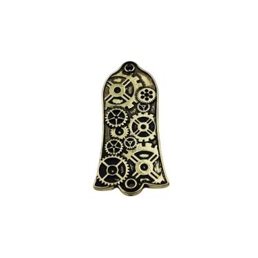 Imagem de Guyker 1 peça capa de cabeça de guitarra 2 furos, capa de haste de treliça de guitarra de liga de zinco para peças de acessórios de guitarra estilo LP, padrão de engrenagem JA2001, ouro antigo