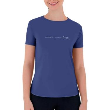 Imagem de Camiseta Feminina Lupo Básica Azul Leblon - 77052-Feminino