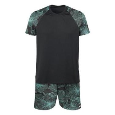 Imagem de Kit Bermuda e Camiseta Vista Rock Dry-UV Folhagem-Masculino