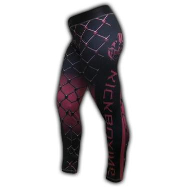 Imagem de Calça de Compressão Termica Legging Feminina - 2165 Grade - Rosa - Kick Boxing - M