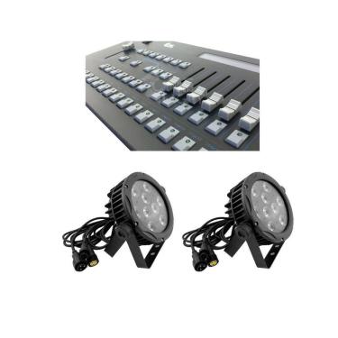 Imagem de Kit 2 Par Led Slim Rgwa-Uv E Mesa Controladora Pilot 2000Dmx