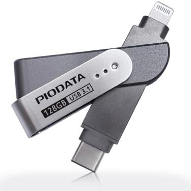 Imagem de PioData iXflash 128 GB MFi Certified Flash Lightning e USB Tipo C Pen Drive para iPhone/iPad/Mac/PC Armazenamento Externo Foto Stick