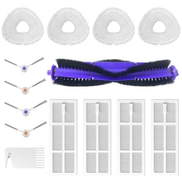 Imagem de LUZMQ Substituição de acessórios de vácuo para robô Narwal Freo Clean, 1 escova principal, 4 esfregões, 4 filtros, 4 escovas laterais, 14 conjunto de acessórios de aspirador
