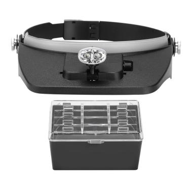 Imagem de Lupa de bandana, abelha de apicultura LED lupas em movimento, reparação de lupas fone de ouvido para leitura de jóias lupa relógio eletrônico reparação artesanato ponto cruz