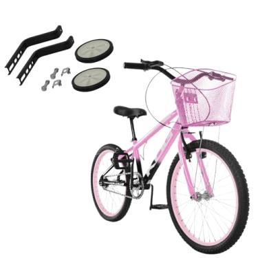 Imagem de Bicicleta KOG BIKES Aro 20 Infantil Em Aluminio Feminina com Cestinha e Rodinha,Preto Degrade Branco