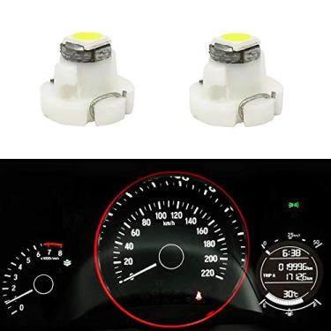 Imagem de WLJH 10x Branco T4.2 Neo Wedge 3030 Chipest 10 mm Base Led Car Instrument Cluster Lâmpada Painel Medidor HVAC Aquecedor AC Controles Climáticos Lâmpadas Interruptor Indicação Luz Interior Substituição