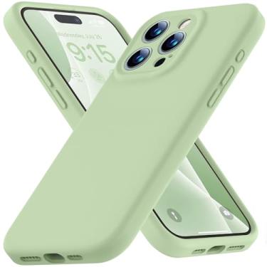 Imagem de Ktele Capa compatível com iPhone 15 Pro Max, capa de silicone líquido de grau AB atualizada, [proteção total da câmera] [forro macio antiarranhões] Capa protetora à prova de choque - Matcha