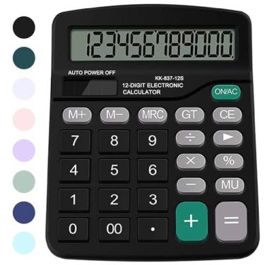 Imagem de Calculadora de mesa de escritório - Calculadora financeira simples de potência dupla com botão grande visor grande para escritório, casa e escola (preto)