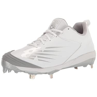 Imagem de New Balance Tênis de softbol feminino Fuse V3 Metal Pitch, Branco/Branco, 34
