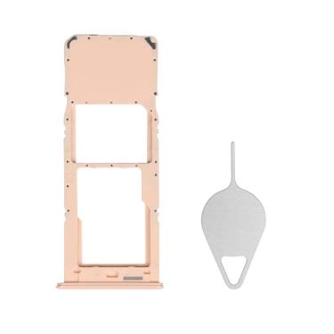 Imagem de BESJMYT Substituição da bandeja do cartão SIM para Samsung Galaxy A23 5G (versão SIM único) - Adaptador de suporte de slot de bandeja de cartão Peach com ejetor de agulha para A23 5G SM-A236U A236U1