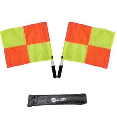 Imagem de Par De Bandeira Para Árbitro Futebol Quadriculada