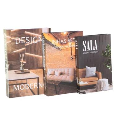 Imagem de Kit 3Un Caixa Porta Objeto Livro Fake Decorativo - Sala