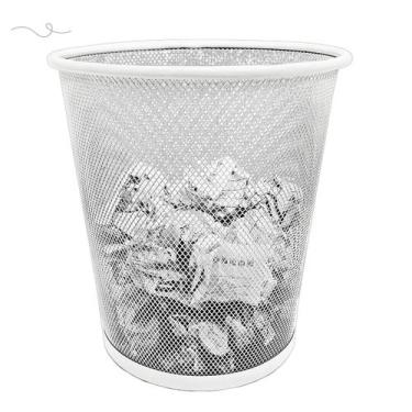 Imagem de Lixeira Aramada Luxuosa Branca 10L Para seu Escritório - Markys Store