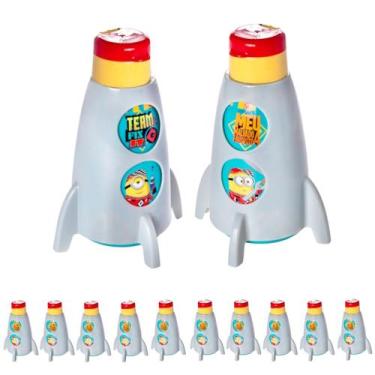 Imagem de 10 Garrafas Formato de Foguete Estampa Minions Sacola Surpresa Decoraç