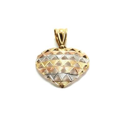 Imagem de Pingente em ouro 18k coração tricolor - Elegancy Joias