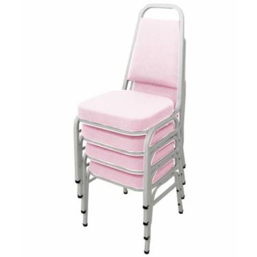 Imagem de Kit com 4 Cadeiras Empilháveis Linha Hotel Plus Rosa - Design Office M