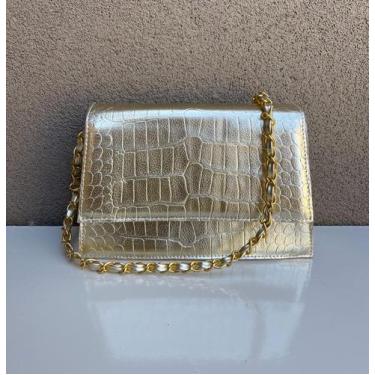 Imagem de Bolsas Feminina Transversal Ombro Mão Alça Corrente - SEM MARCA, Ouro 