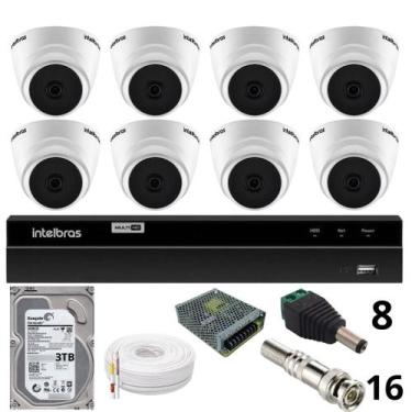 Imagem de Kit 8 Câmeras 1220 D Mic 1080p Com Microfone Dvr Intelbras 1216-c Mhdx
