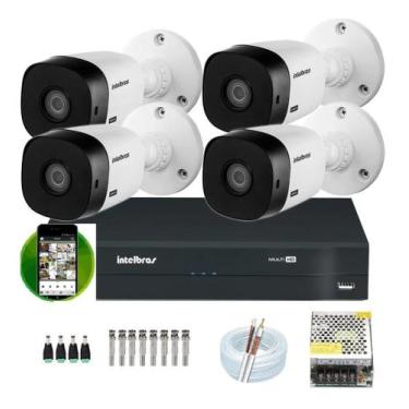 Imagem de Kit Intelbras 4 Cam Ir 20m Bullet Dvr 4ch Intelbras