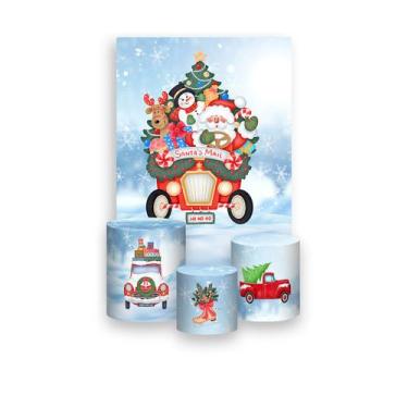Imagem de Painel De Festa Vertical 1,50 x 2,20 + Trio De Capas Cilindro - Natal 