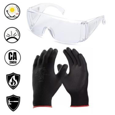 Imagem de Luva Multi Tato Ca Oculos Proteção Epi Ampla Visão Sobrepor Manutenção