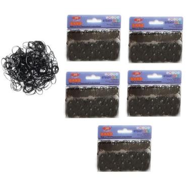Imagem de 600 unidades  Xuxinha Elásticos De Silicone Preta cabelo - Lynx produç