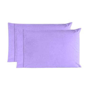 Imagem de Kit 02 Fronhas 70cm x 50cm 100% Algodão Lílas - Tuca Casa