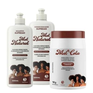 Imagem de Kit Sh + Cond  Mel Natural + Mel cola 1kg Modelagem Trihair