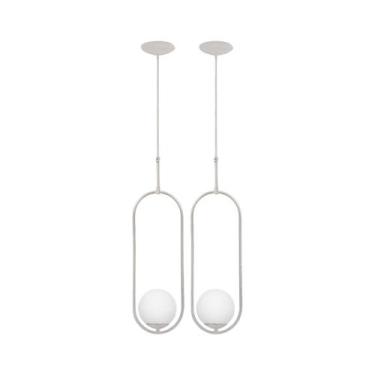 Imagem de Kit 2 Pendentes Pendulo Com Globo De Vidro Moderno 1xG9 778/1 - SPOTLI