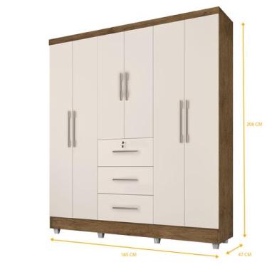 Imagem de Armário / Roupeiro / Guarda Roupas Casal TOK 6 Portas + 3 Gavetas send