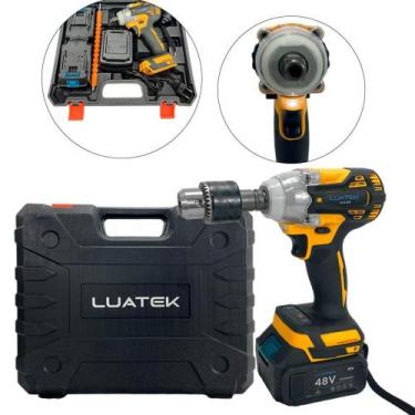 Imagem de Parafusadeira Furadeira de Impacto 48V Luatek com LED e Bateria de Lít
