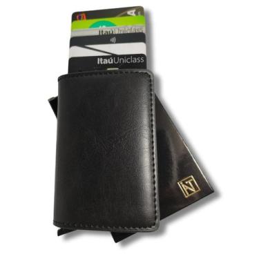 Imagem de Carteiras Masculina Slim Antifurto Rfid Cabe Cnh C Proteção - Atni